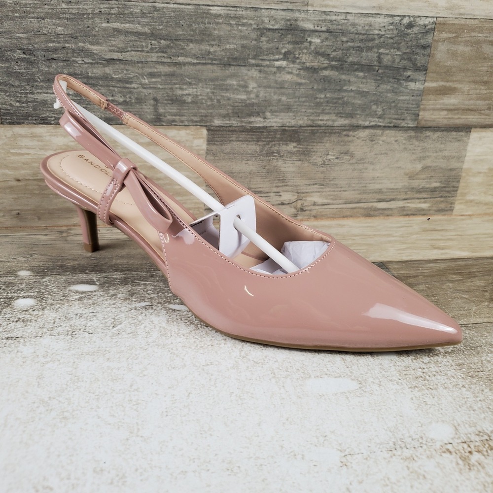 Bandolino Alilac Womens Pumps Sz 10 M Light Pink Patent Pointed Toe Slingback